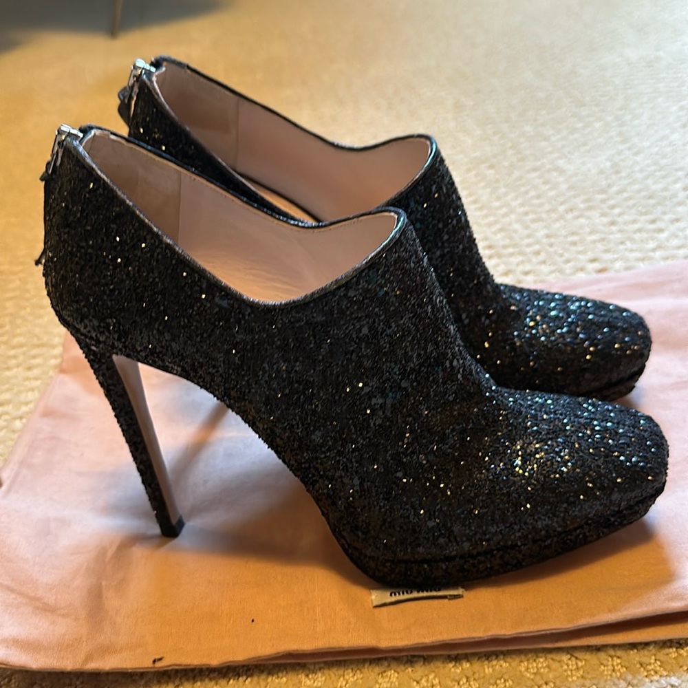 Miu Miu Calzature Donna - Nero Glitter Platform Heels